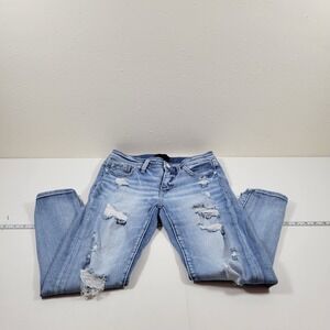 Buckle Black Skinny Jeans Womens 26 Blue Excellent Distressed Fit No. 53 Ankle